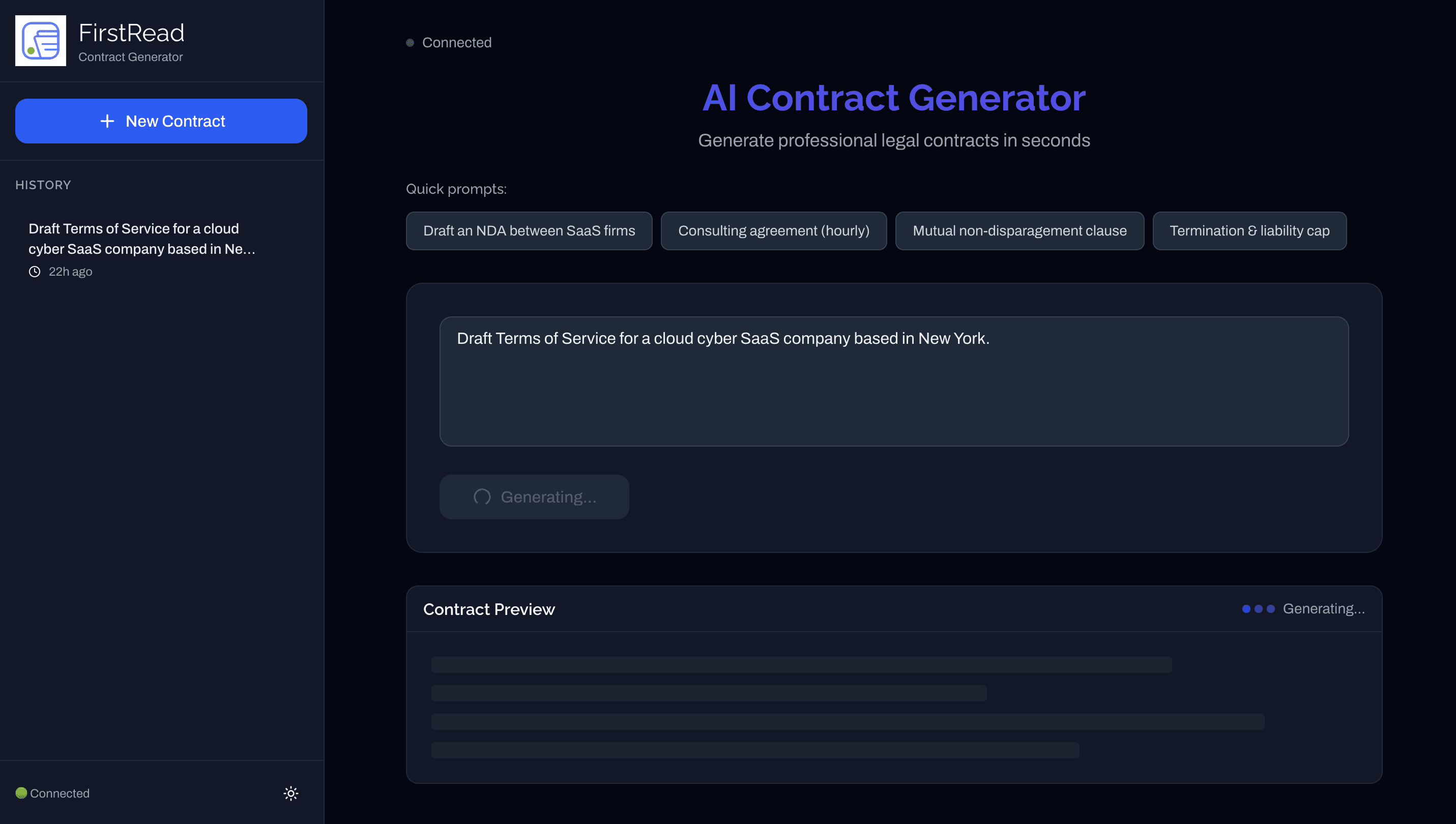 AI Contract Generator — Real-Time Contract Drafting Tool screenshot 2