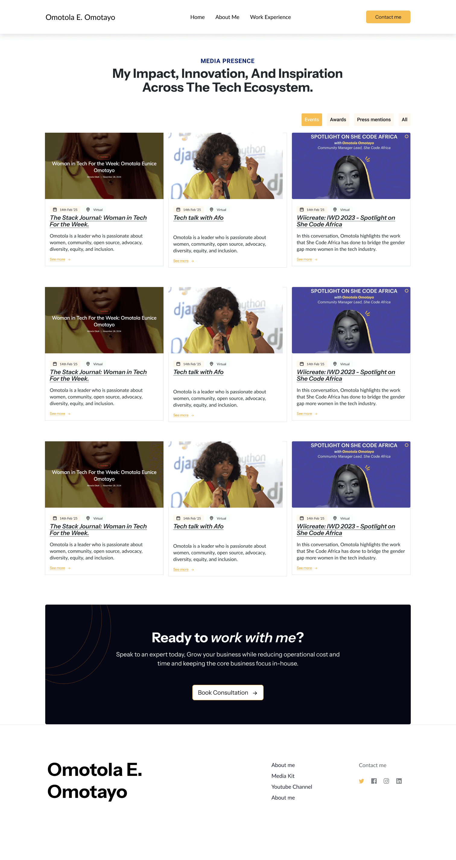 Omotola Omotayo Professional Website screenshot 2